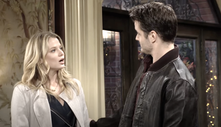 The Young and the Restless: Summer Newman (Allison Lanier) and Kyle Abbott (Michael Mealor)